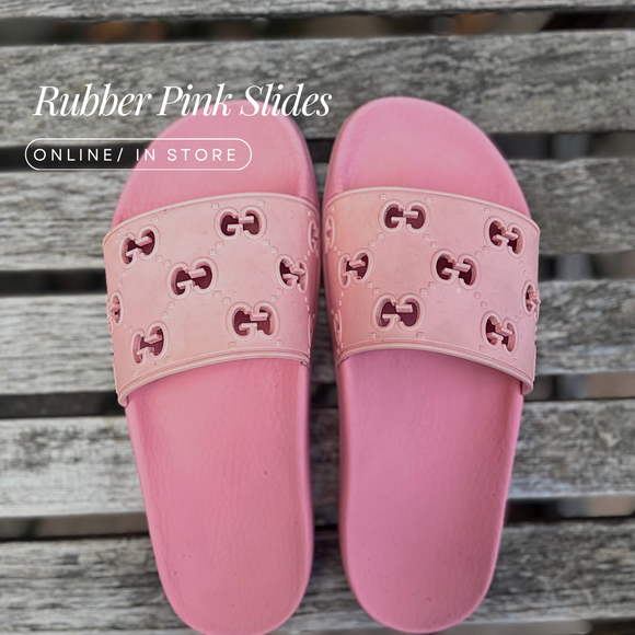 Gucci Rubber Pink Slides