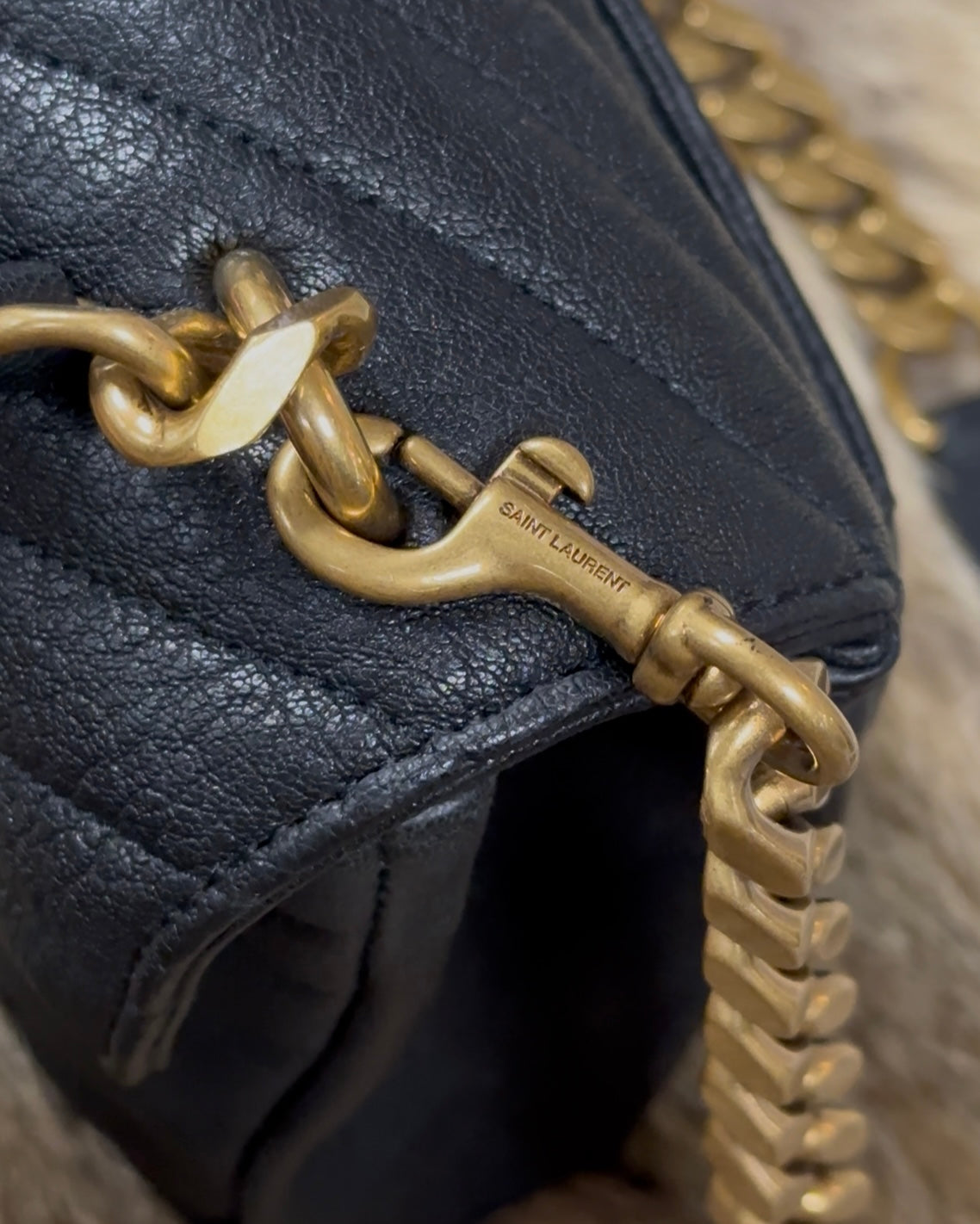 YSL Black Leather Handbag