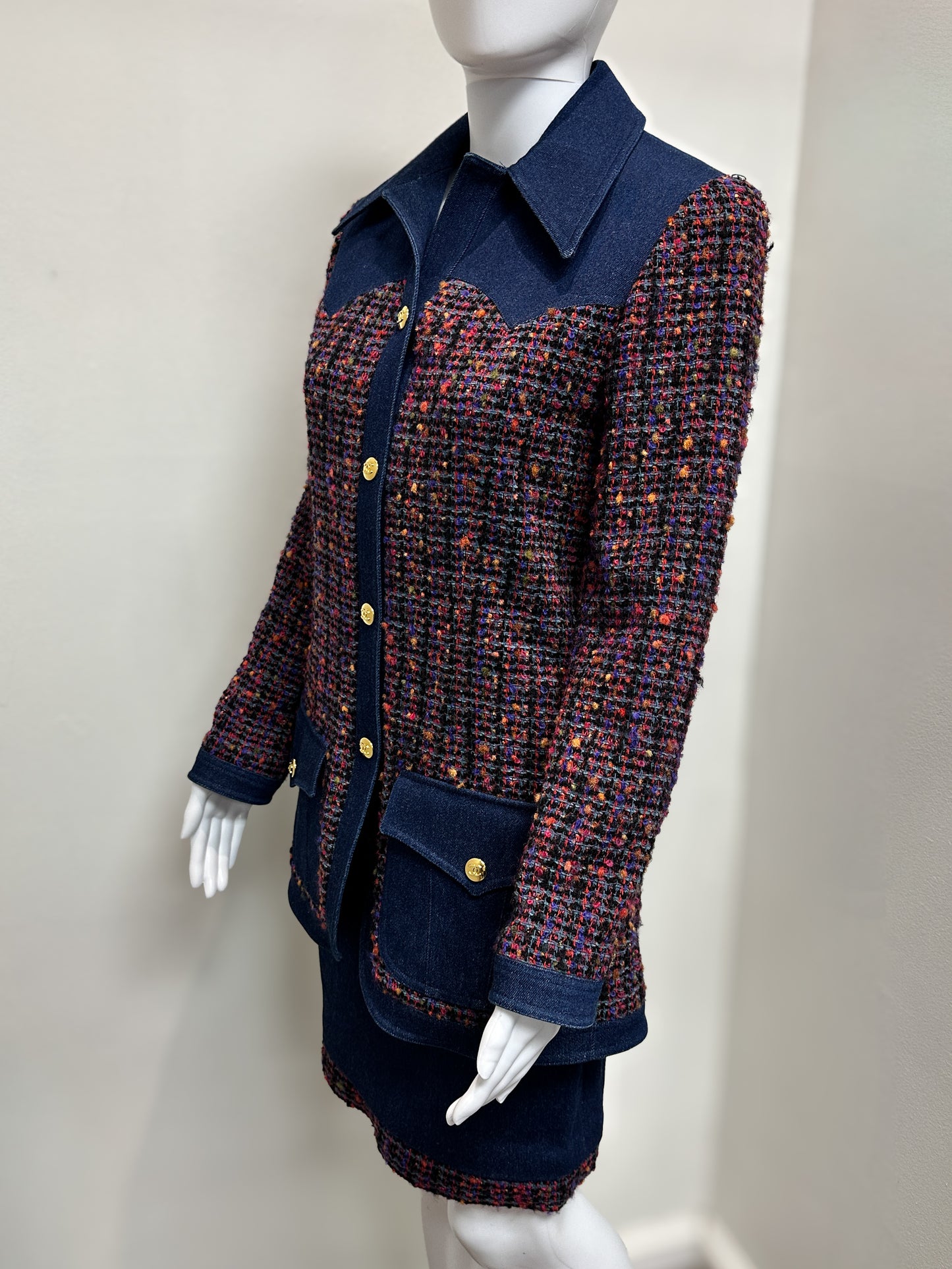 Chanel Tweed & Denim Jacket Set