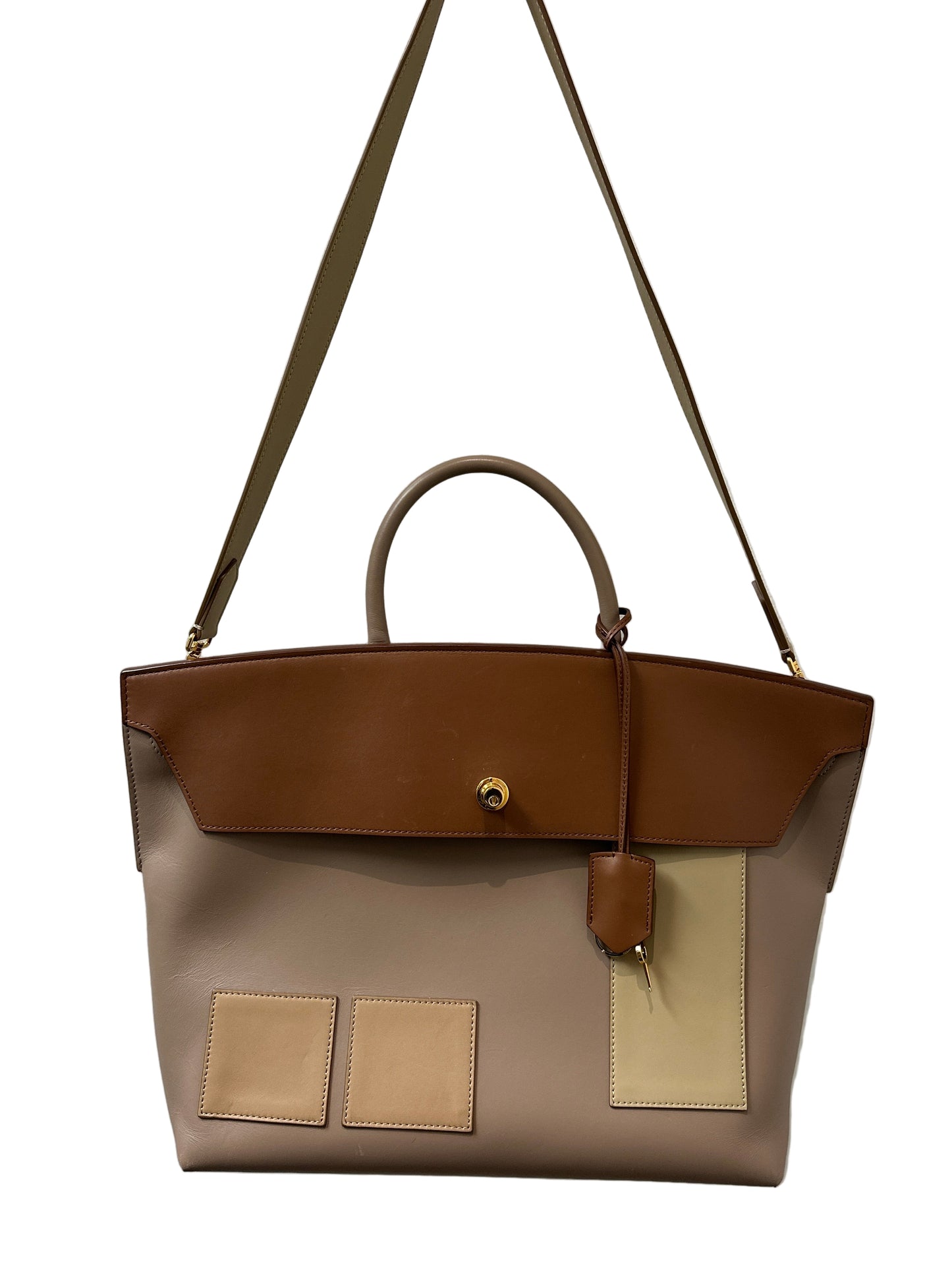 Burberry Leather Society Top Handle Bag