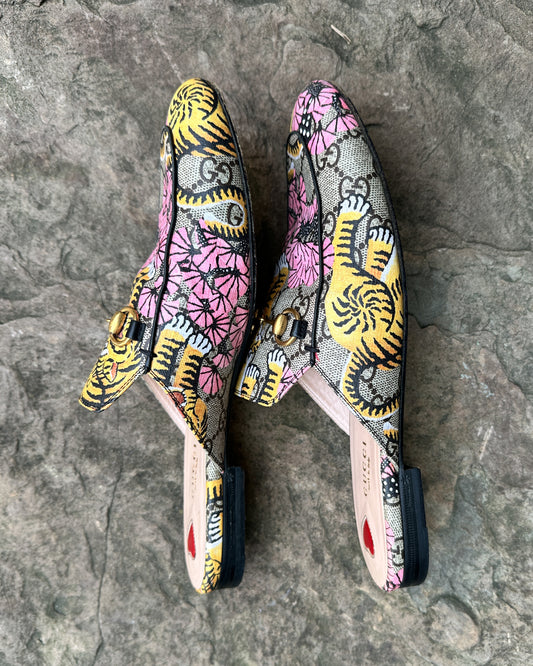 Gucci Tiger Print Mules
