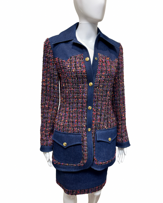 Chanel Tweed & Denim Jacket Set