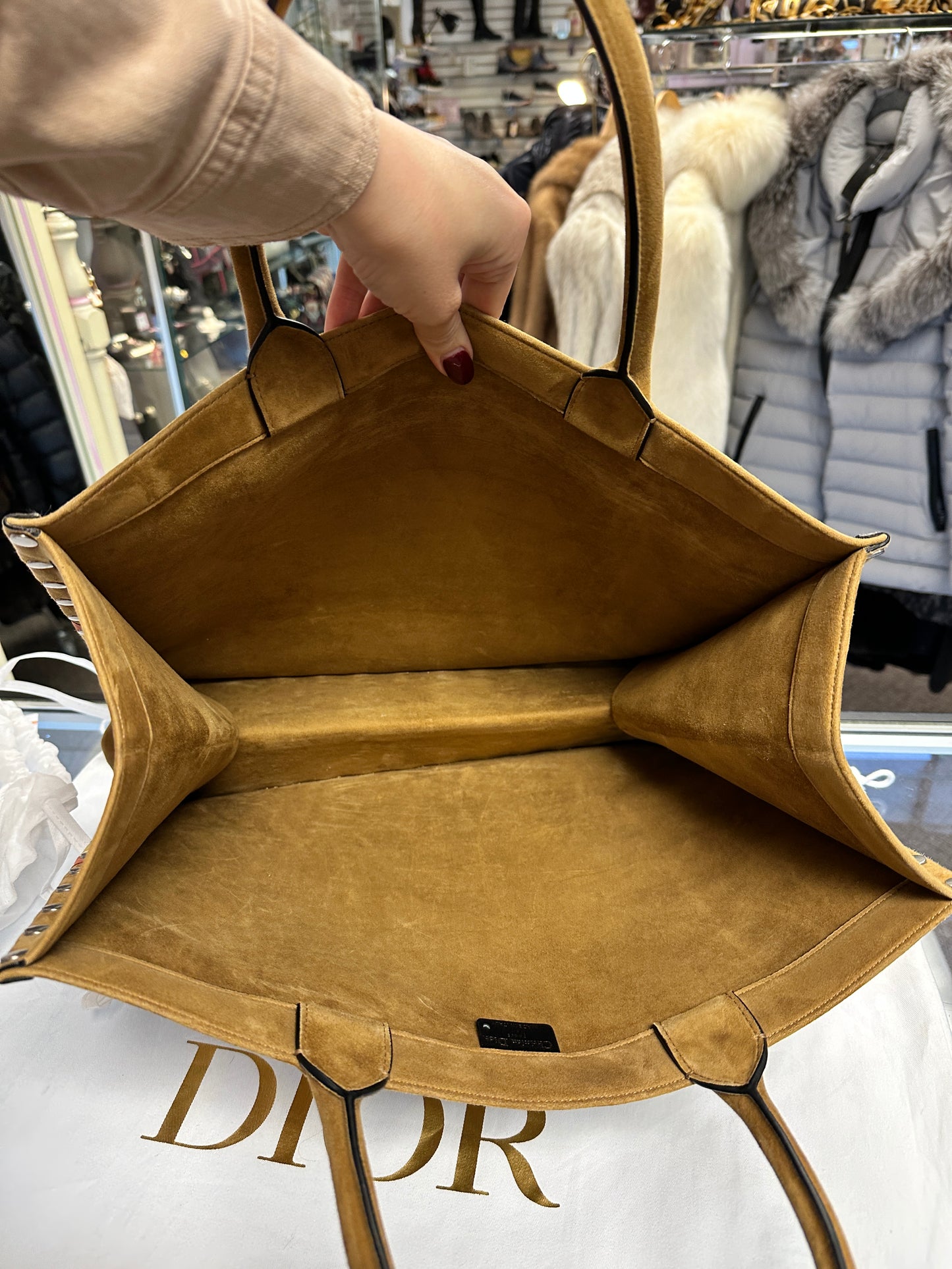 Dior Studded Embroidered Floral Book Tote