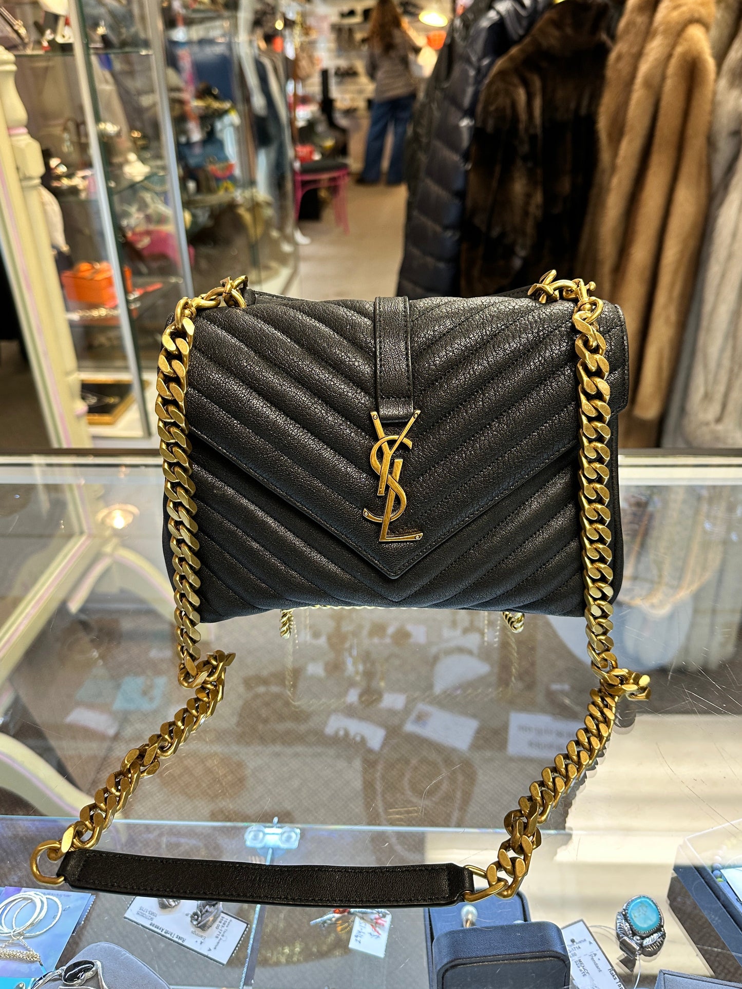 YSL Black Leather Handbag