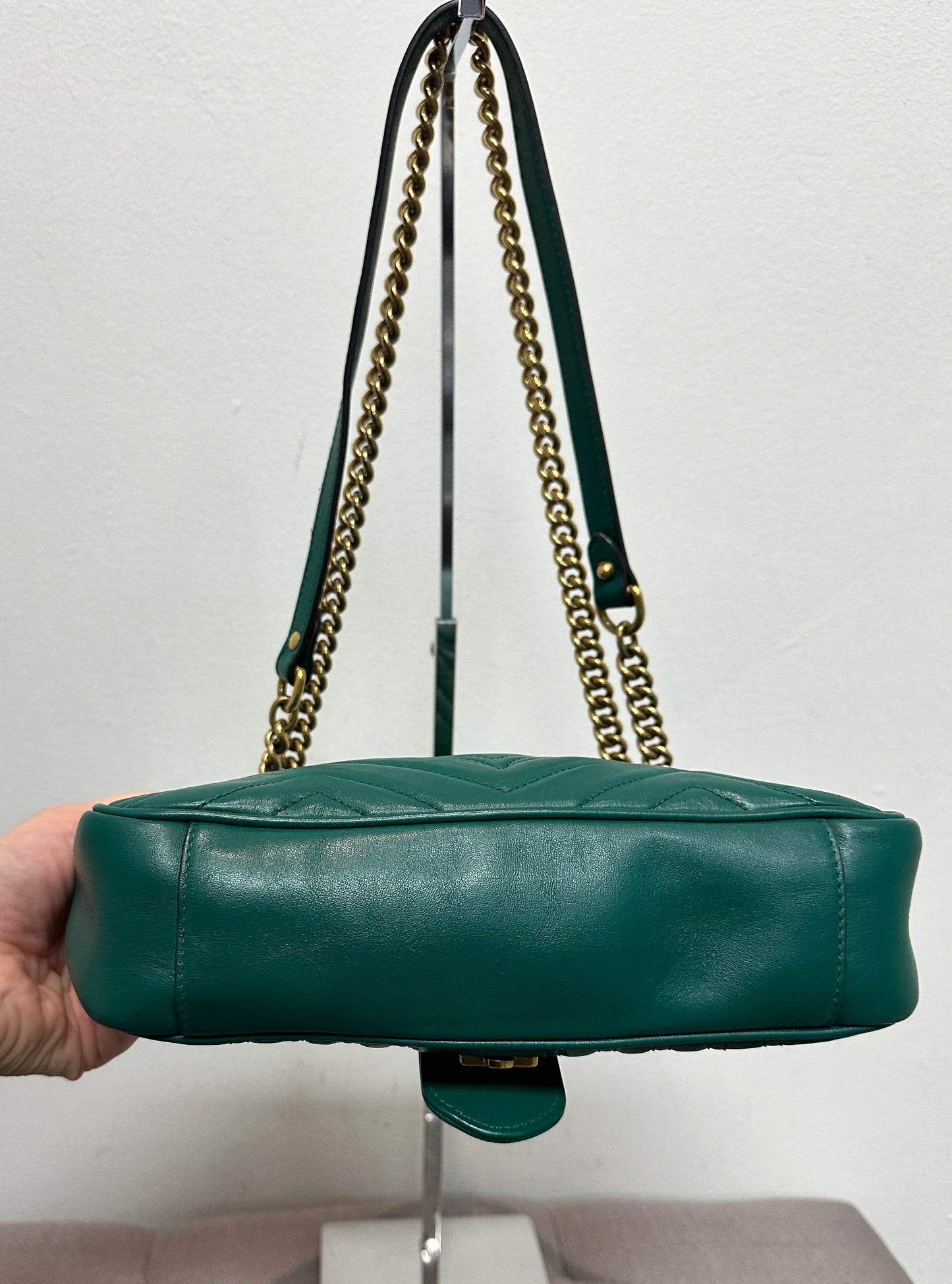 Gucci Green GG Marmont Leather Crossbody Bag