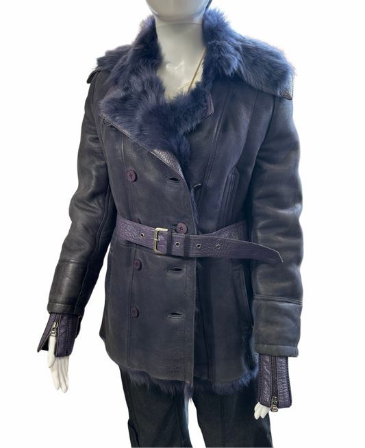 Patrizia Pepe Plum Fur Coat