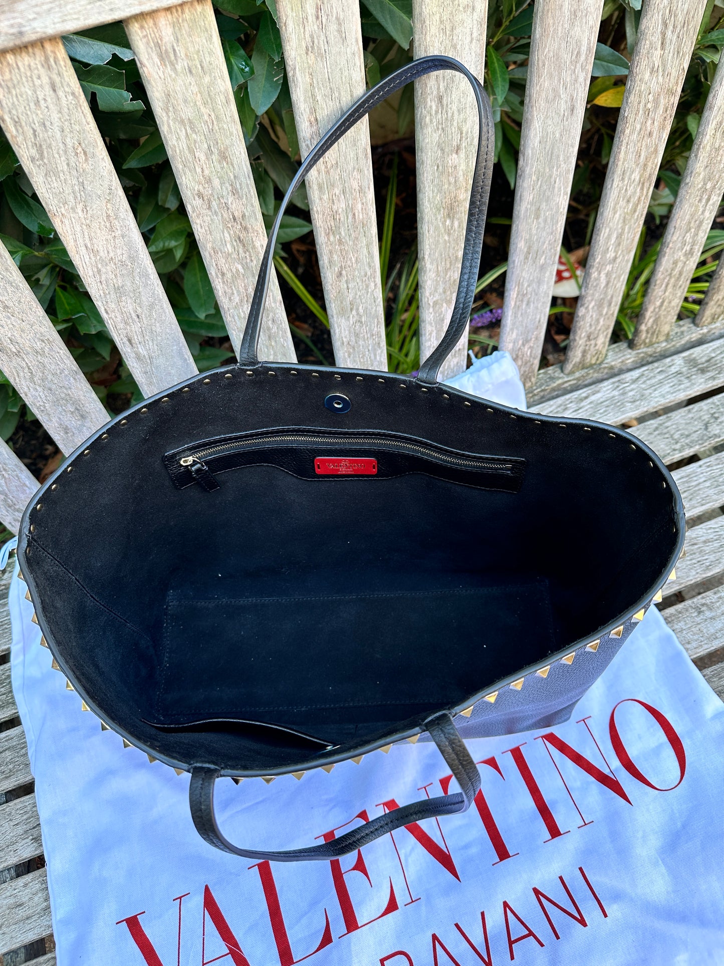 Valentino Black Rockstud Tote Bag