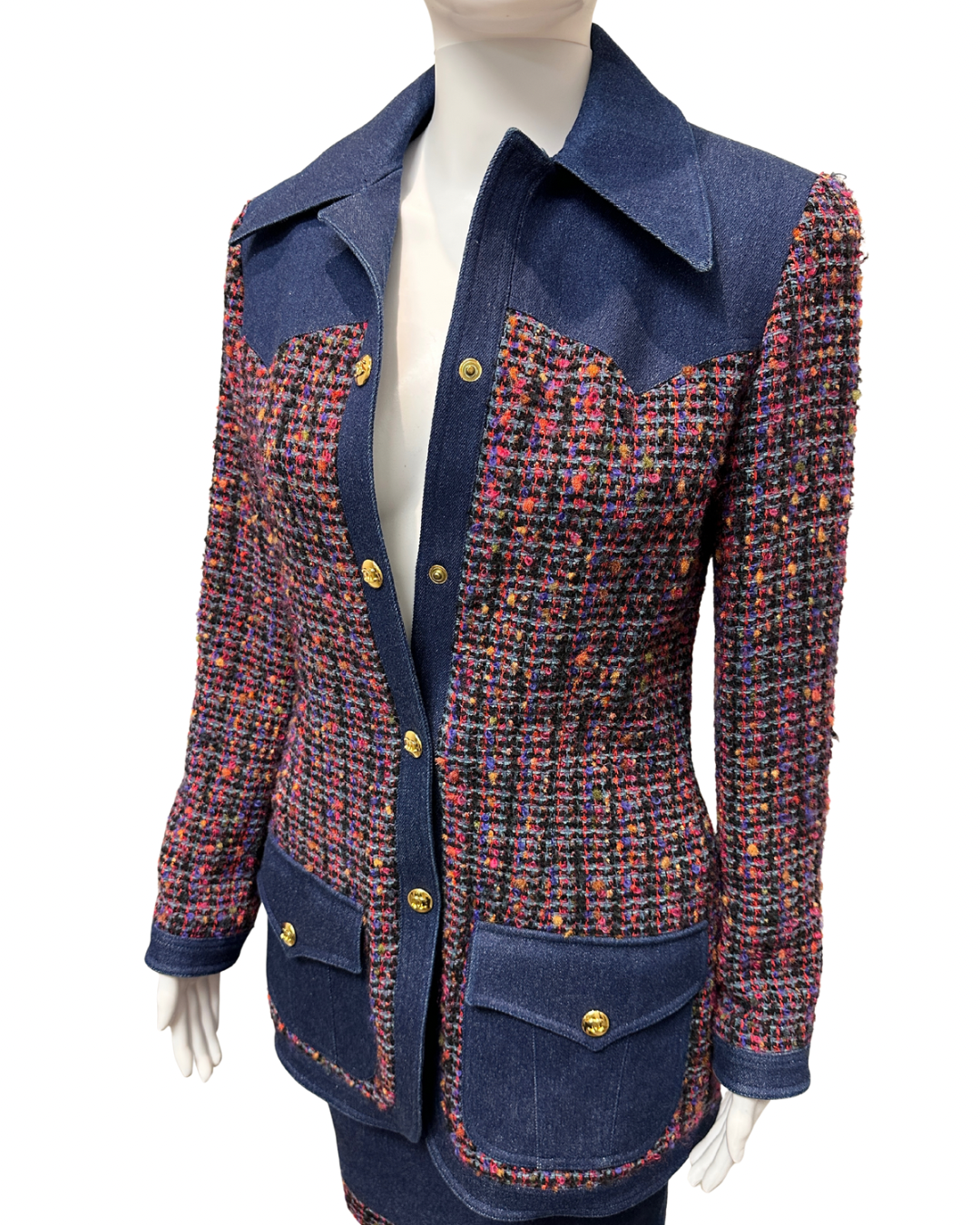 Chanel Tweed & Denim Jacket Set
