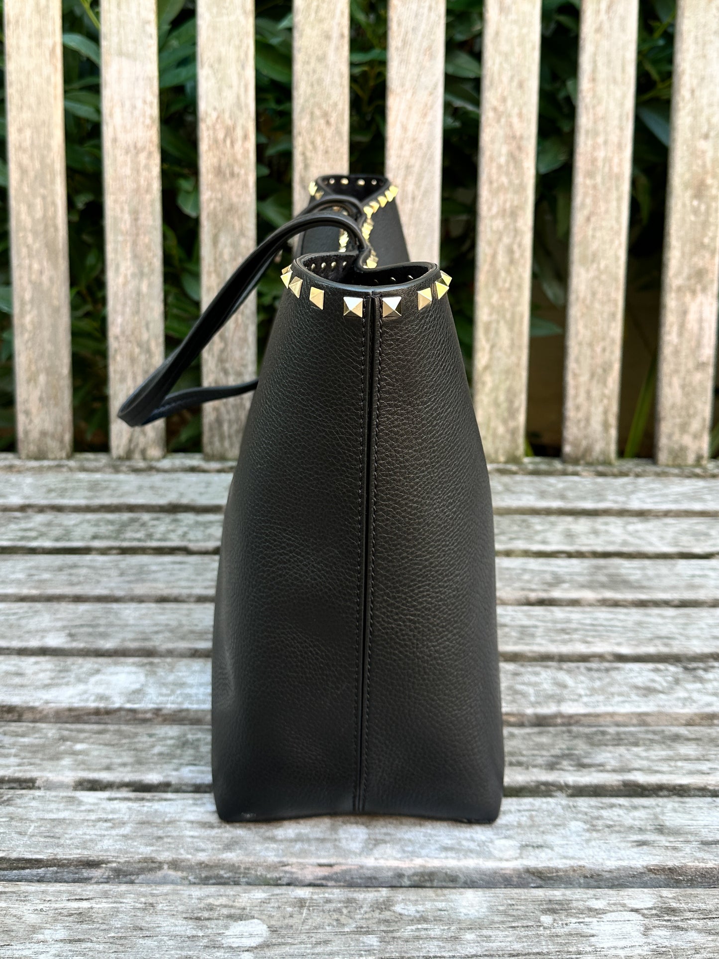 Valentino Black Rockstud Tote Bag