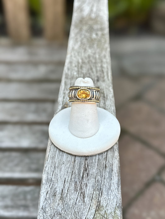 Lagos Citrine Caviar Ring
