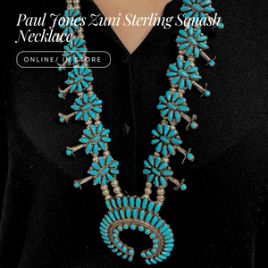 Large Paul Jones Zuni Turquoise Squash Necklace
