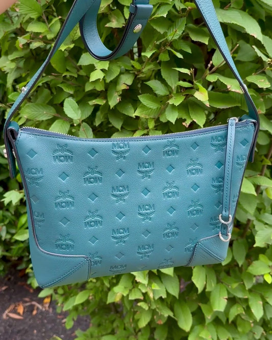 MCM Klara Teal Crossbody Bag