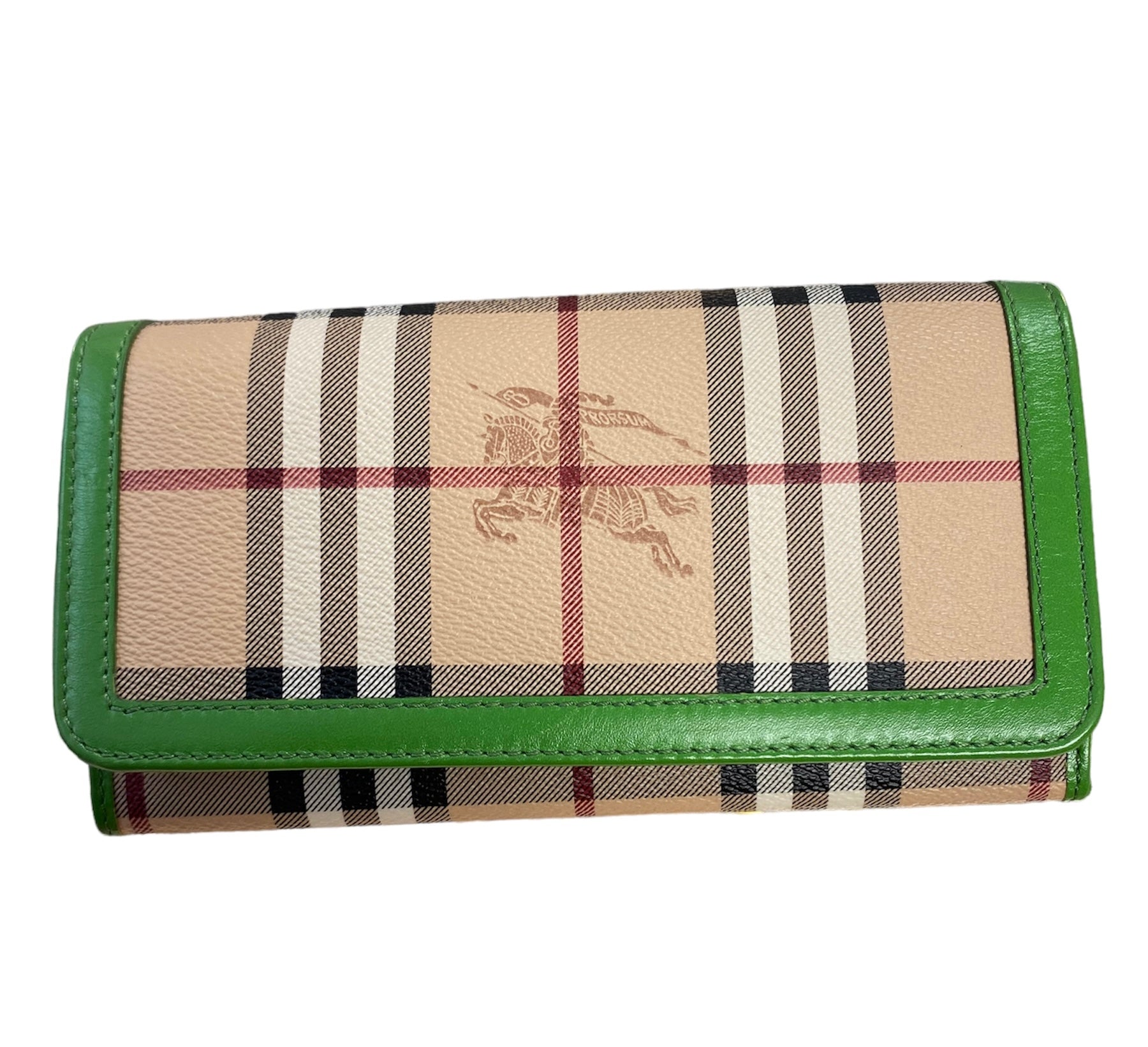 Burberry classic wallet with green trim. – Raks Thrift Avenue