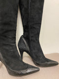 CHLOE’ suede and snakeskin tall boots